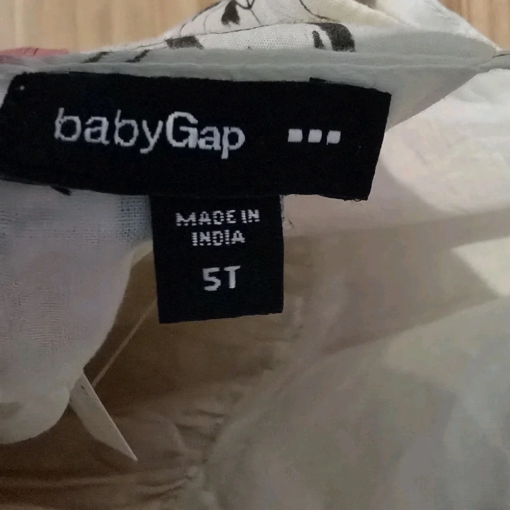 Baby Gap 5t‎ With Coral Floral 100% Cotton Voile Layered Bibbed A-Line Sun Dress